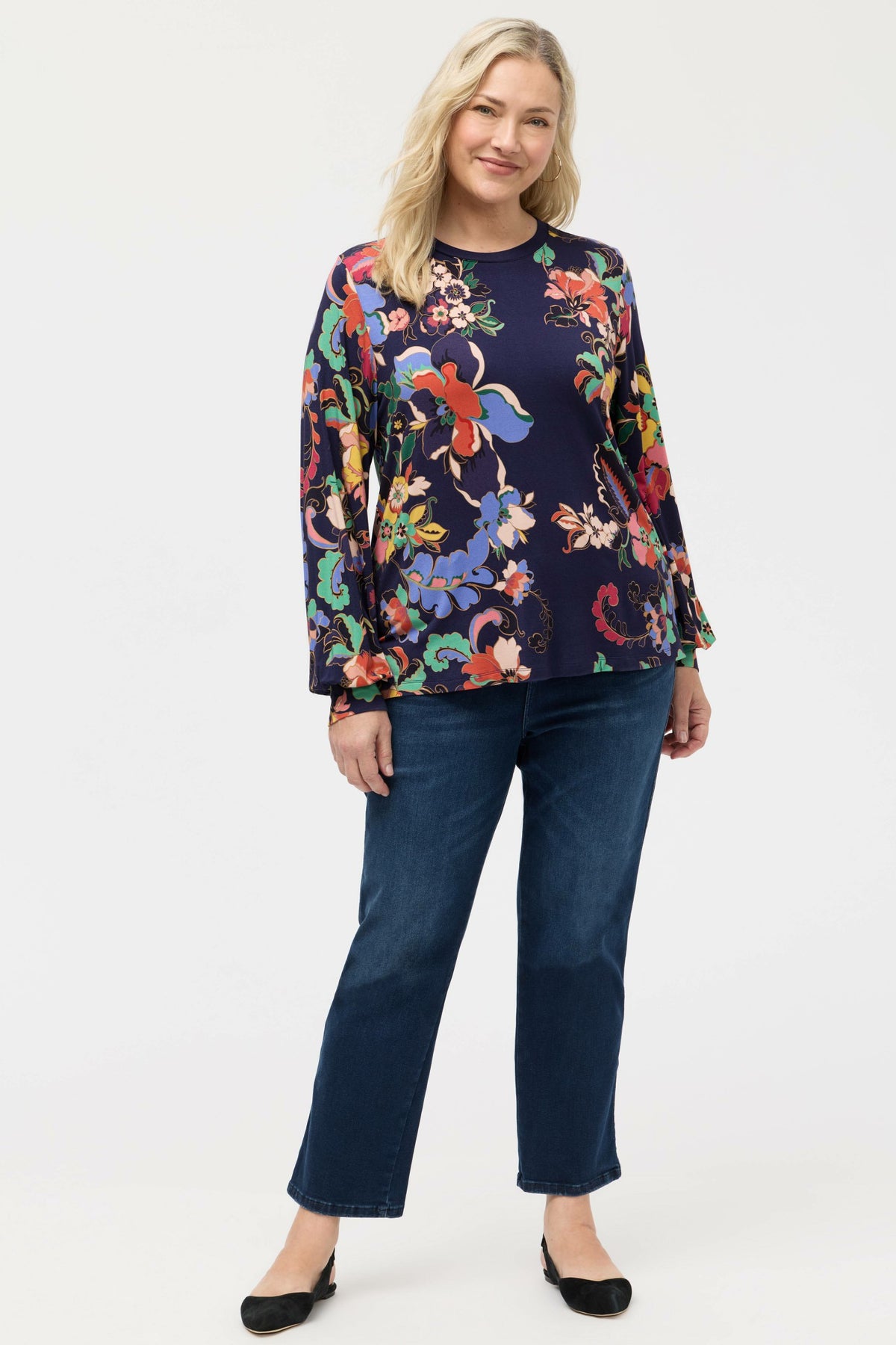 THE JANIE FAVORITE PUFF SLEEVE MOCK NECK - Johnny Was Featured