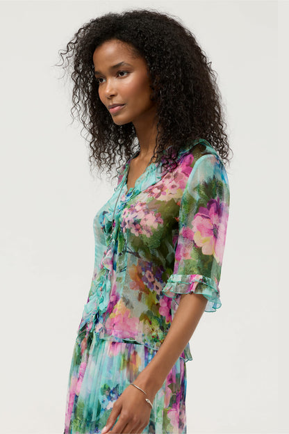 LORELEI RUFFLE BUTTON UP SHIRT - Johnny Was Best Seller