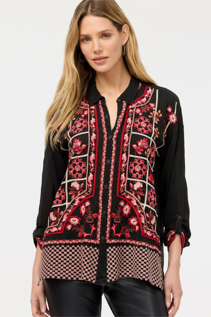 SLIM AUDREY COLLARED SHIRT - Johnny Was Signature