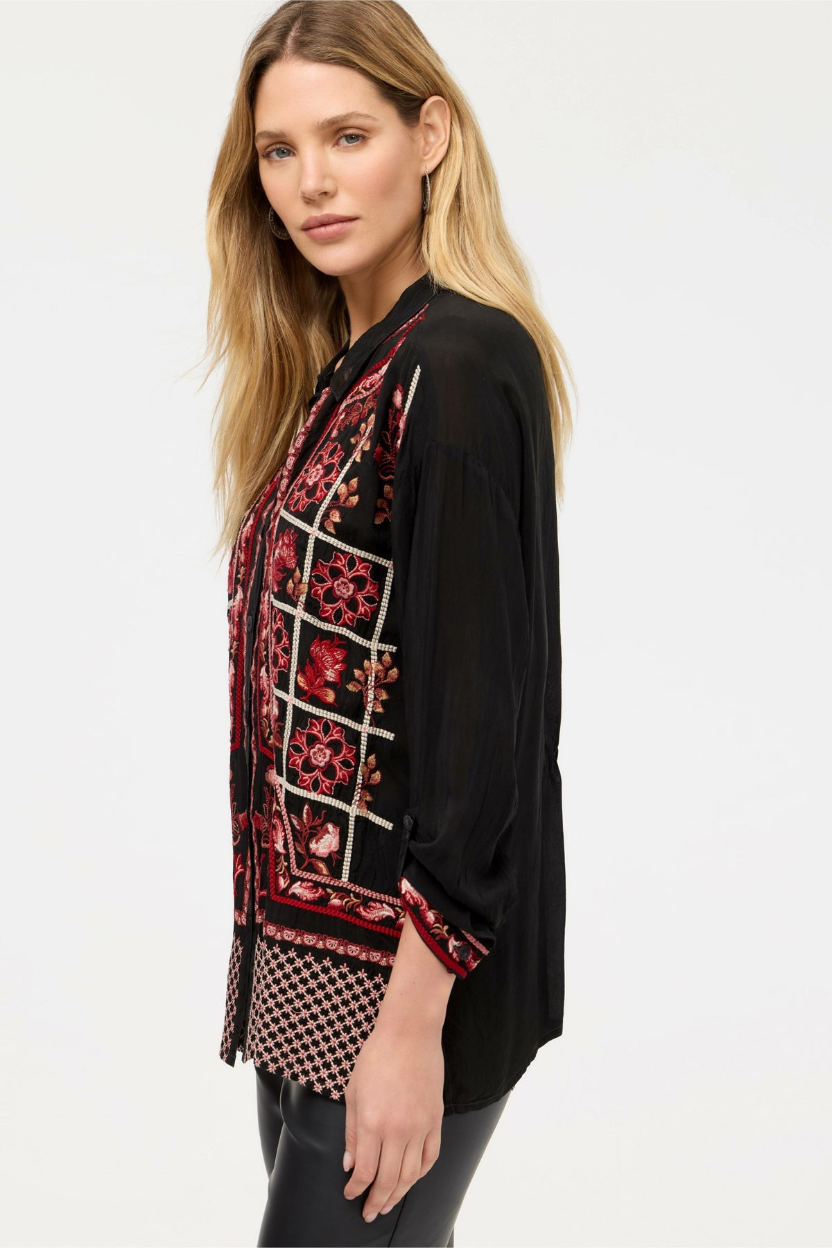 SLIM AUDREY COLLARED SHIRT - Johnny Was Signature