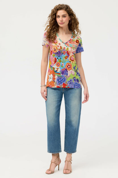 The Janie Favorite Short Sleeve V-Neck Tee - Johnny Was Exclusive