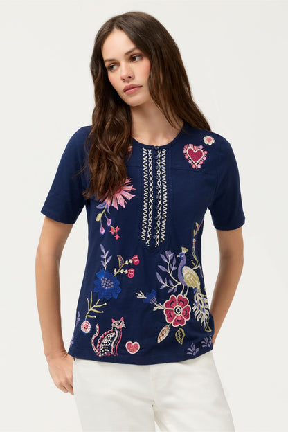 SHORT SLEEVE SEAMED TEE - Johnny Was Trending