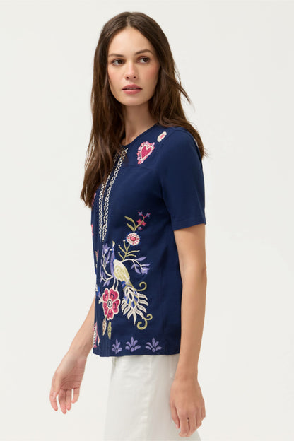 SHORT SLEEVE SEAMED TEE - Johnny Was Trending