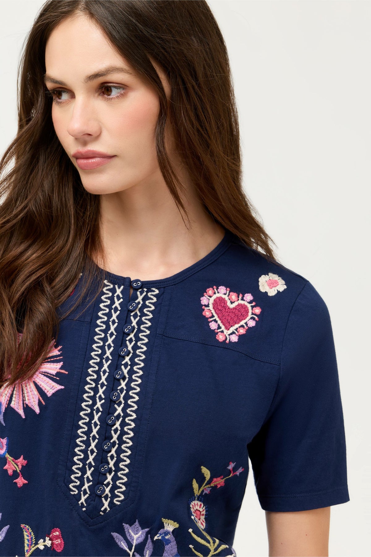 SHORT SLEEVE SEAMED TEE - Johnny Was Trending