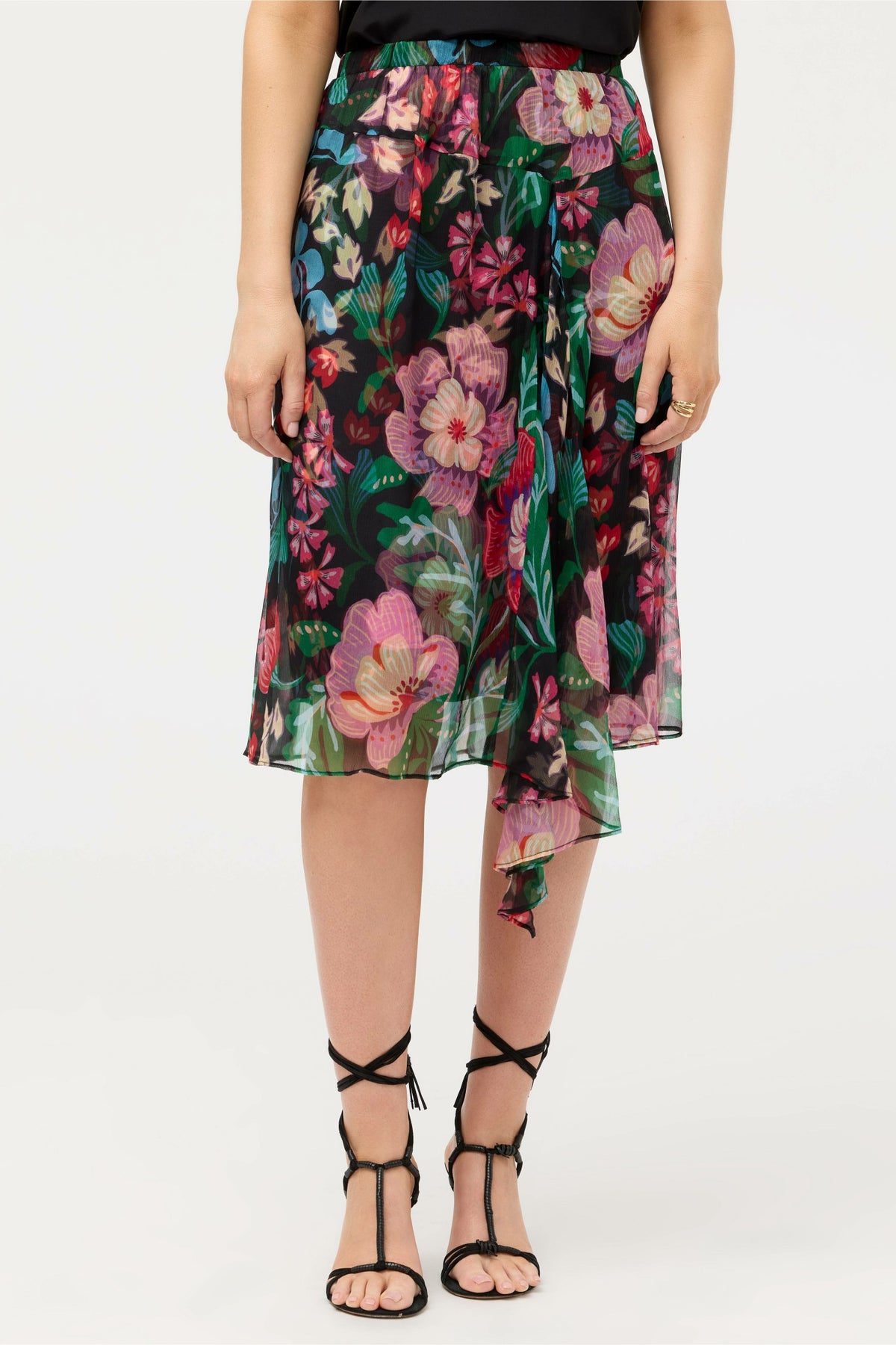 JUSTINIA ASYMMETRICAL MIDI SKIRT - Johnny Was Best Seller