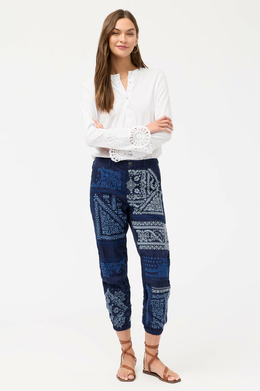 BANDANA EMBROIDERED PANT - Johnny Was Signature