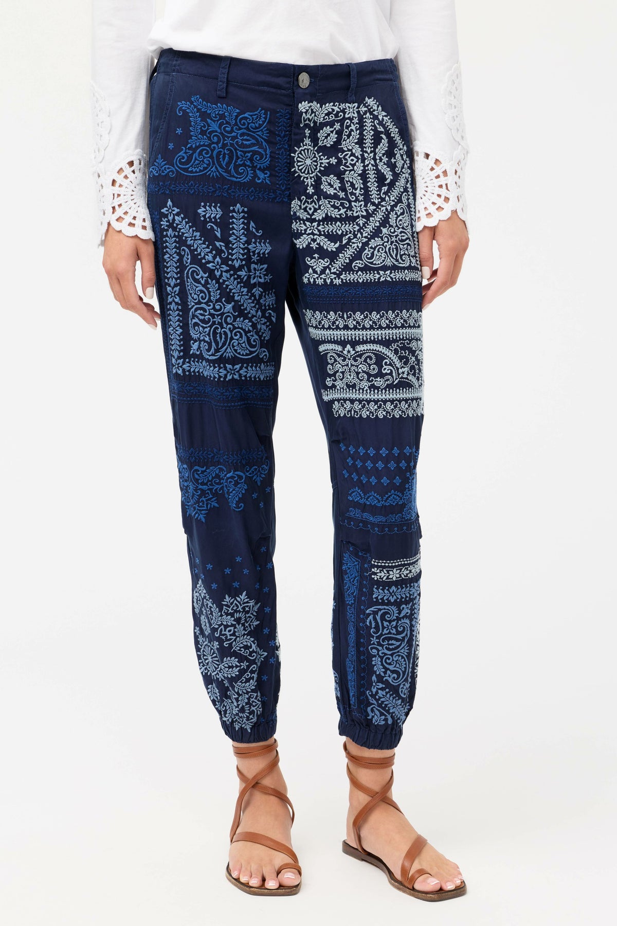 BANDANA EMBROIDERED PANT - Johnny Was Signature