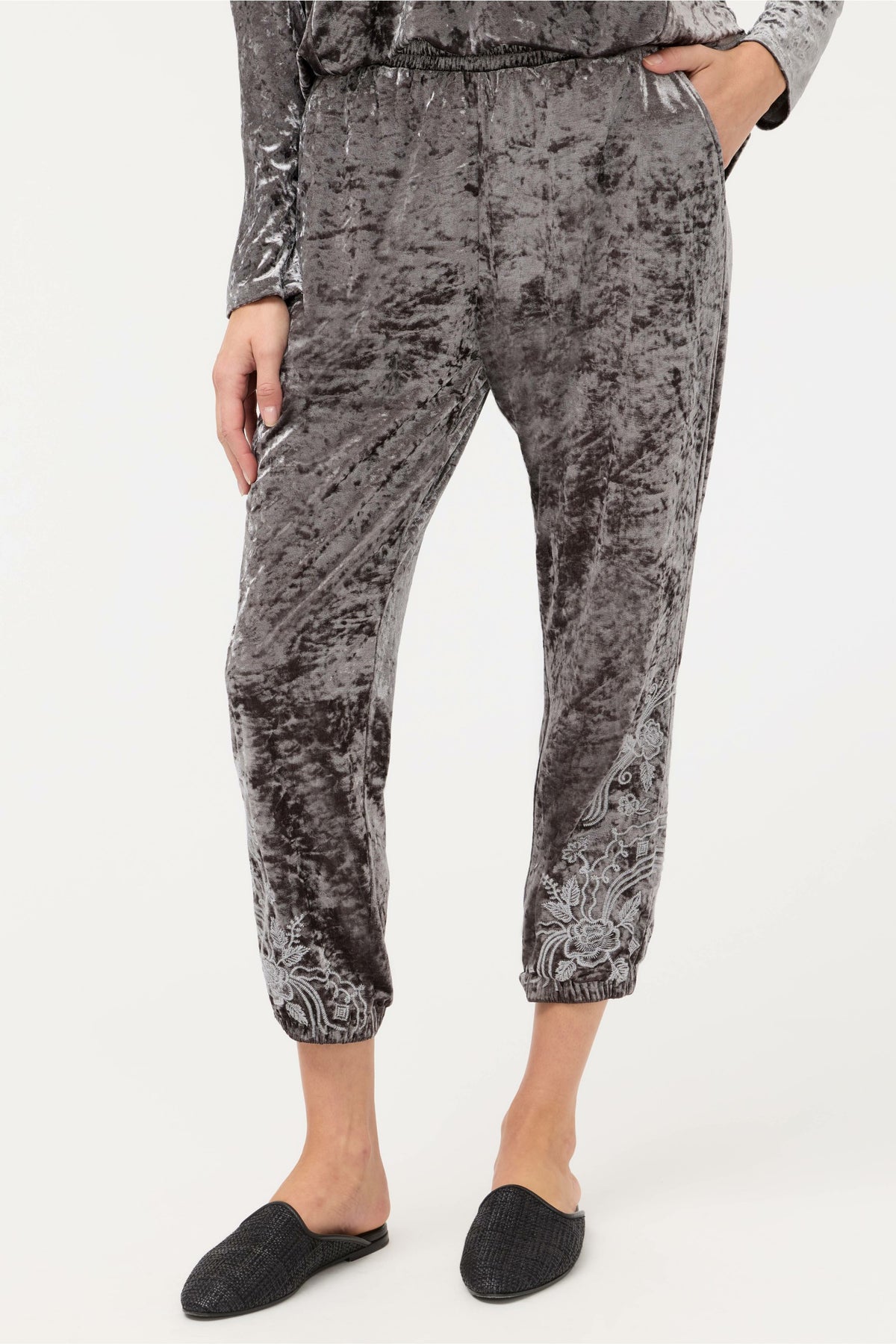 CARMEL CRUSHED VELVET JOGGER - Johnny Was Exclusive
