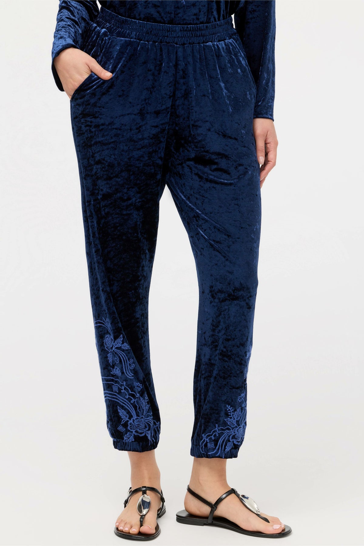 CARMEL CRUSHED VELVET JOGGER - Johnny Was Signature