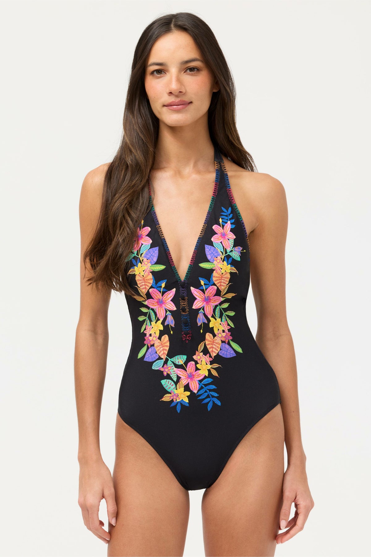 SCABIOSA HALTER ONE PIECE - Johnny Was Exclusive