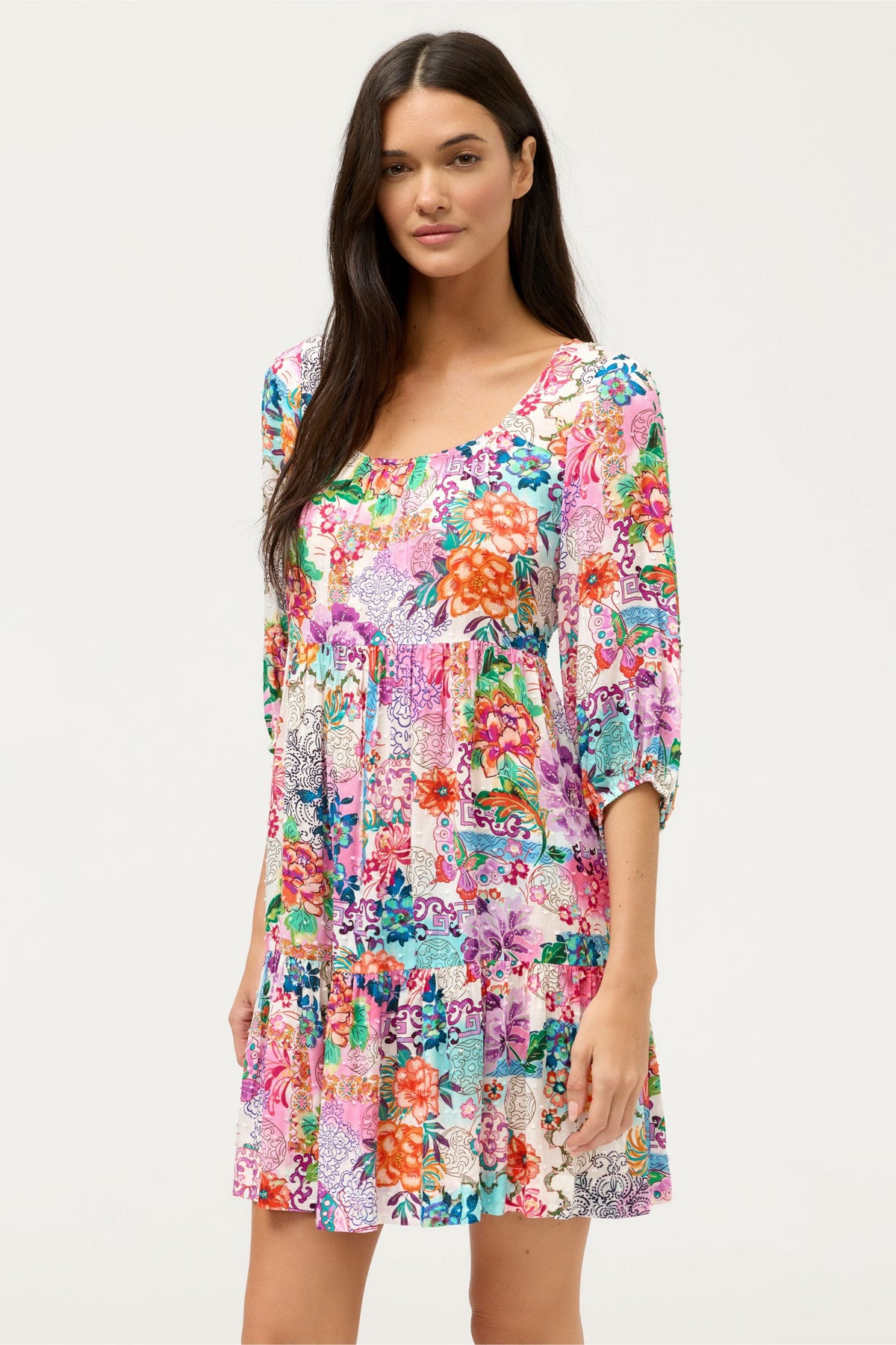 ROSEUM TIERED MINI DRESS - Johnny Was Popular