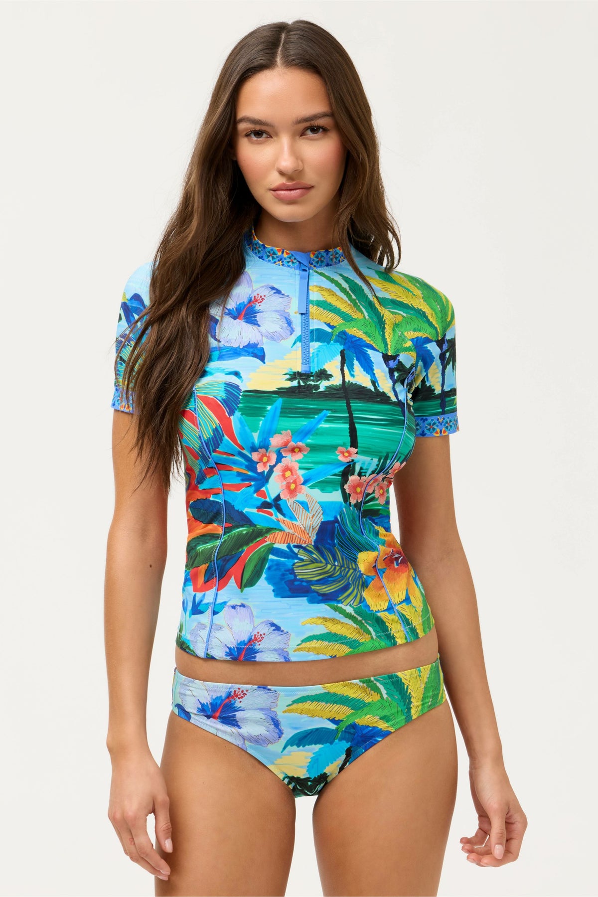 PARADIS SHORT SLEEVE SURF SHIRT - Johnny Was Exclusive