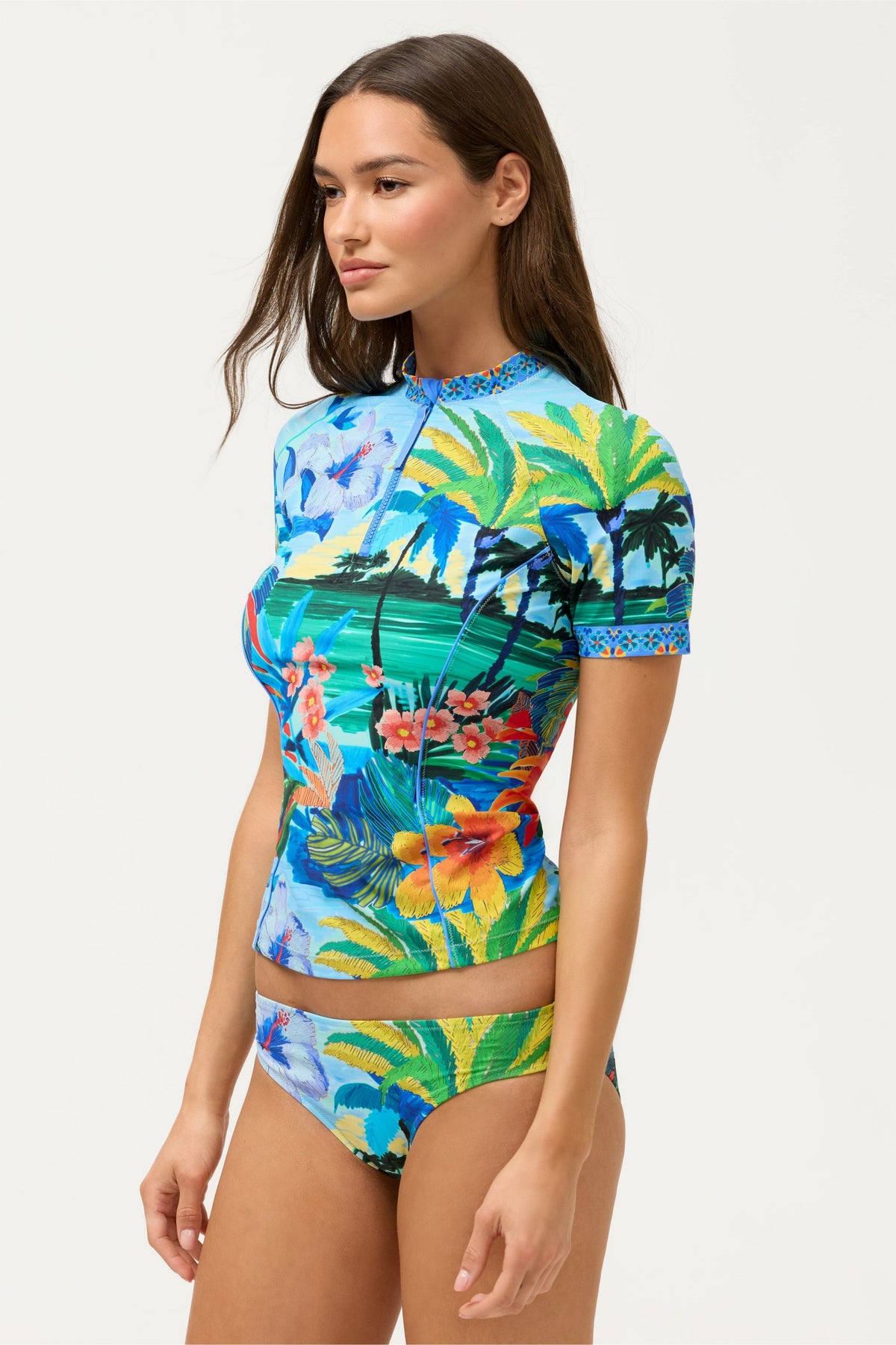 PARADIS SHORT SLEEVE SURF SHIRT - Johnny Was Exclusive