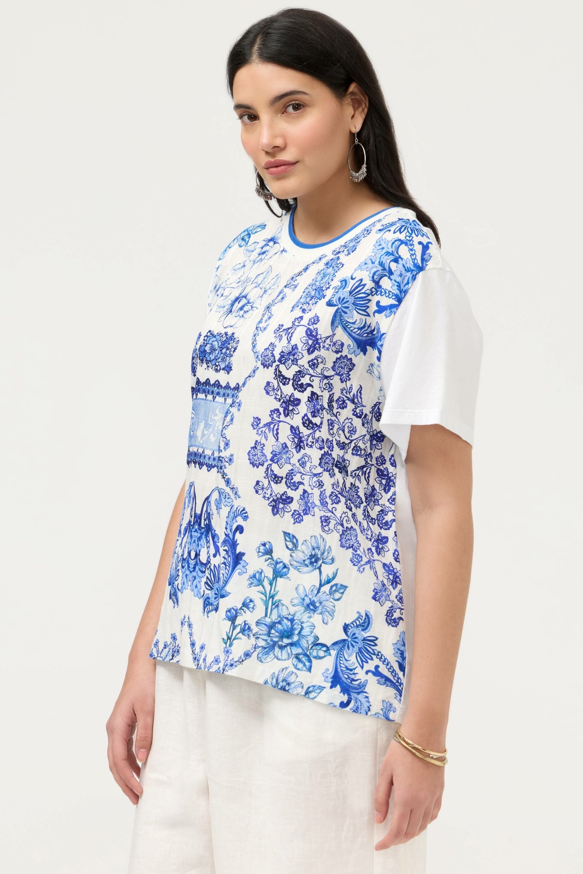 MIXED MEDIA T-SHIRT - Johnny Was Trending