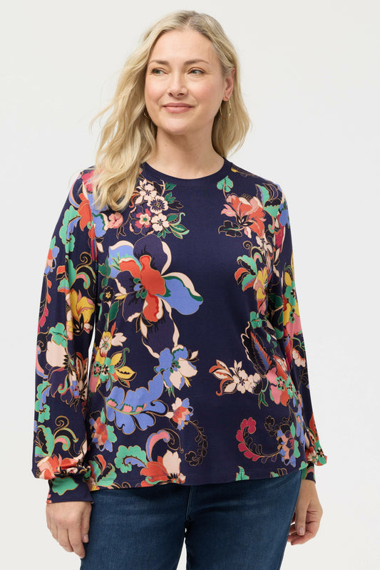 THE JANIE FAVORITE PUFF SLEEVE MOCK NECK - Johnny Was Exclusive
