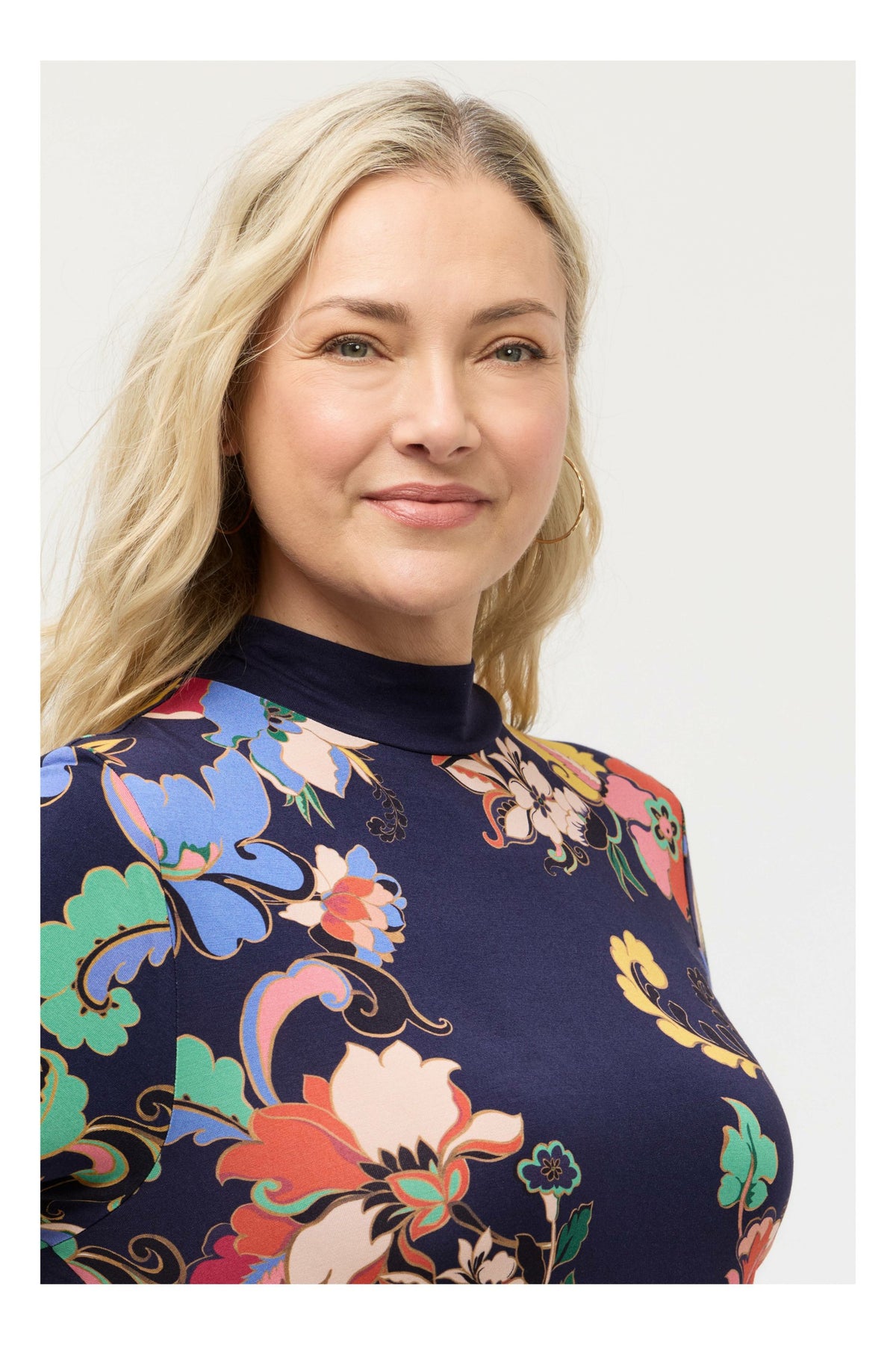 THE JANIE FAVORITE HANKERCHIEF HEM MOCK NECK DRESS - Johnny Was Signature