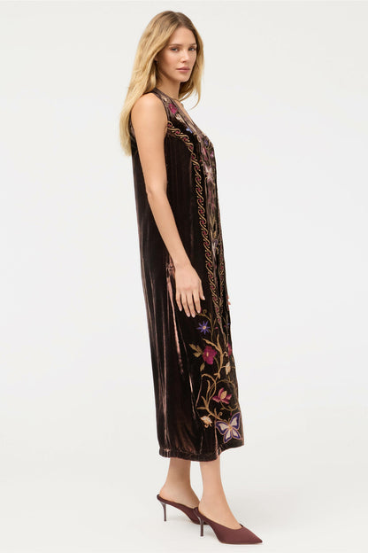 VELVET V-NECK TANK DRESS - Johnny Was Best Seller