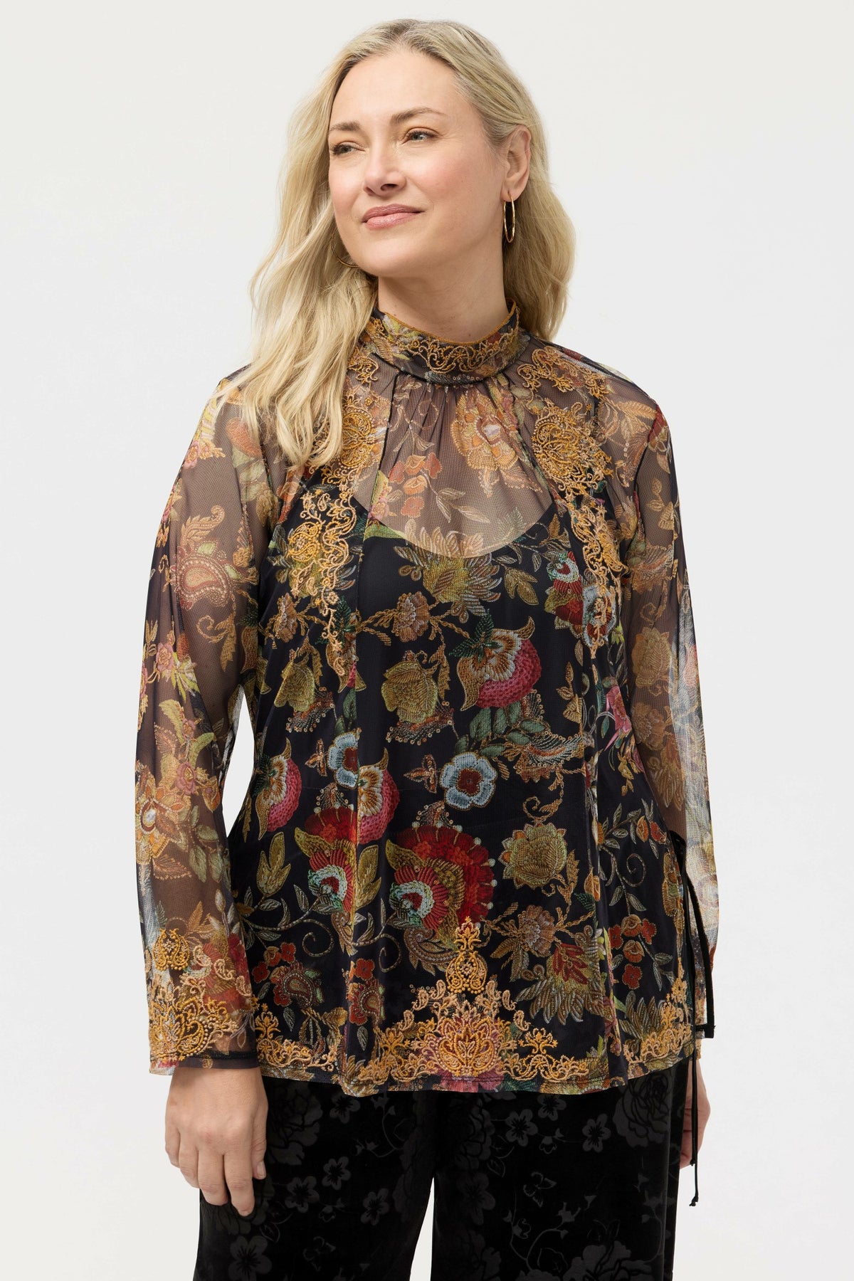 FRANCISCA MESH BLOUSE - Johnny Was Signature