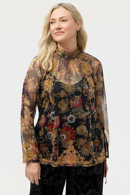 FRANCISCA MESH BLOUSE - Johnny Was Signature