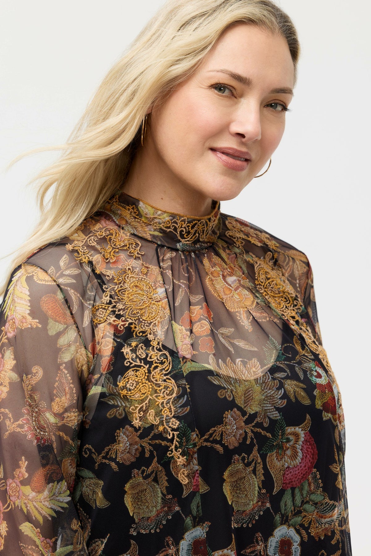 FRANCISCA MESH BLOUSE - Johnny Was Signature