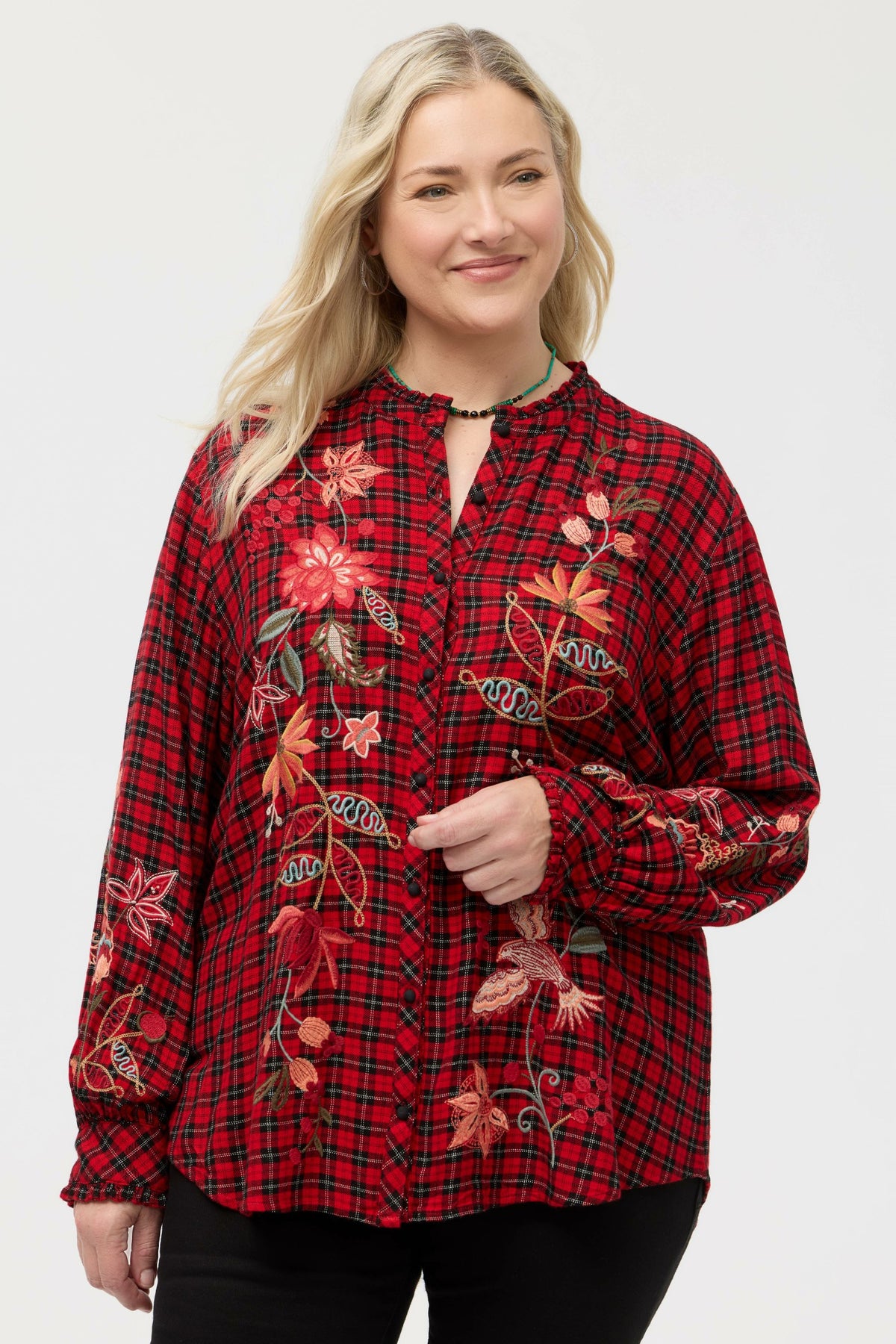 PENELLOPE RUFFLE COLLAR BLOUSE - Johnny Was Best Seller