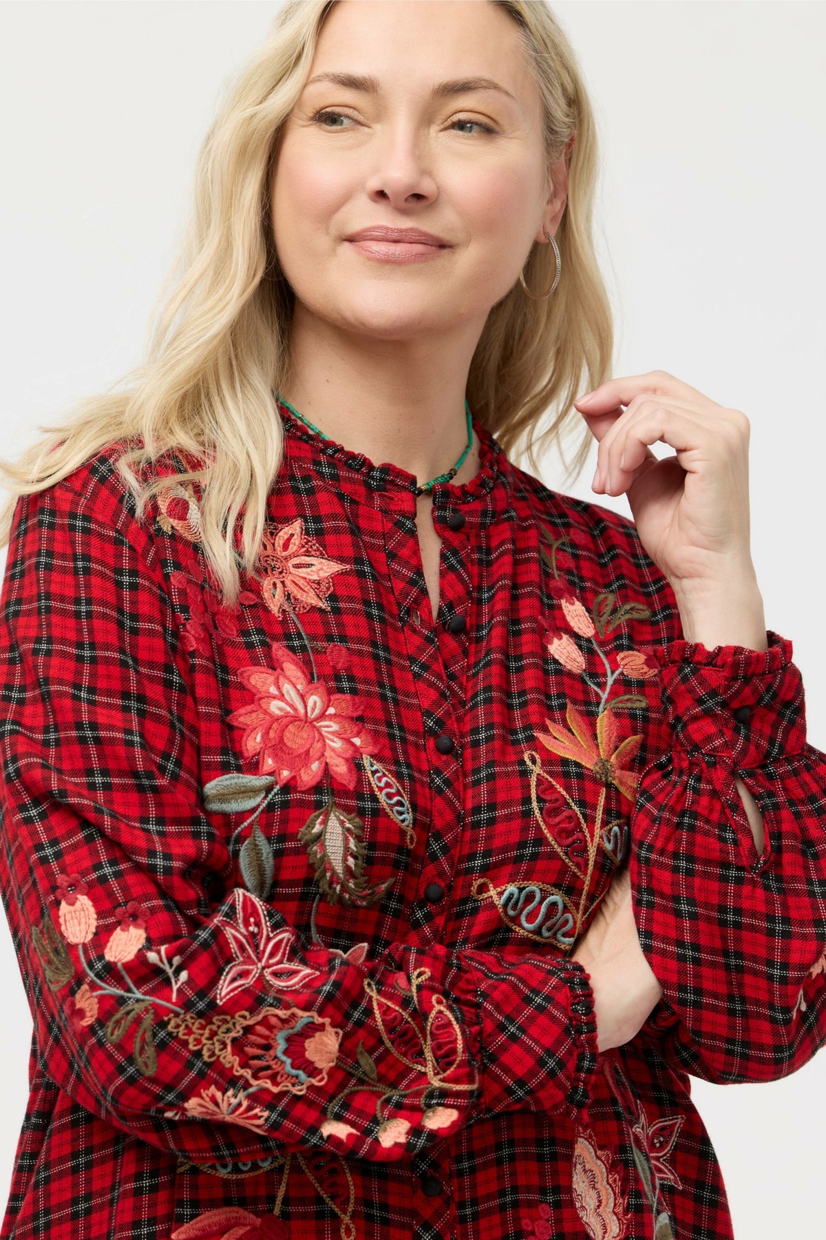 PENELLOPE RUFFLE COLLAR BLOUSE - Johnny Was Best Seller