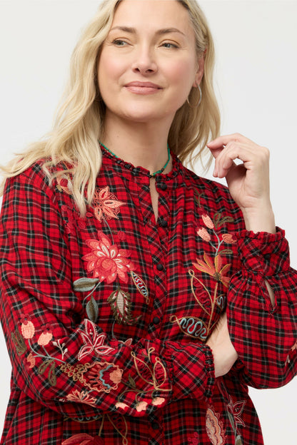 PENELLOPE RUFFLE COLLAR BLOUSE - Johnny Was Best Seller