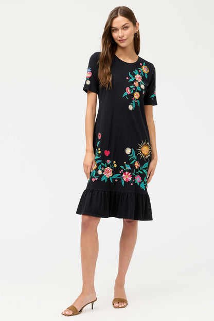 RUFFLE HEM KNIT DRESS - Johnny Was Signature