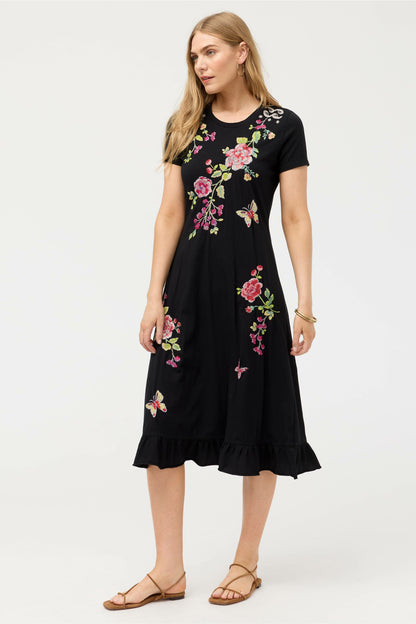 ELBOW SLEEVE RUFFLE DRESS - Johnny Was New