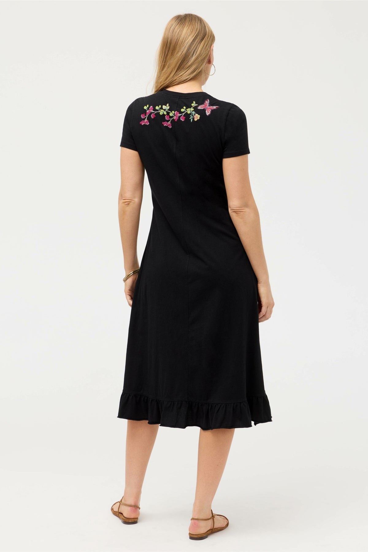 ELBOW SLEEVE RUFFLE DRESS - Johnny Was New